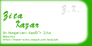 zita kazar business card